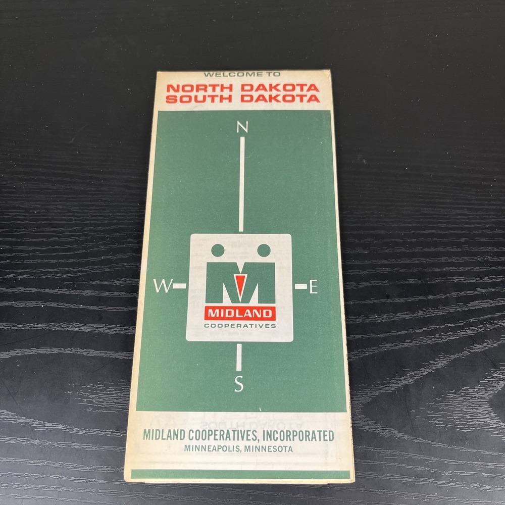 1973 Midland Cooperatives highway travel road map‎ North & South Dakota #3